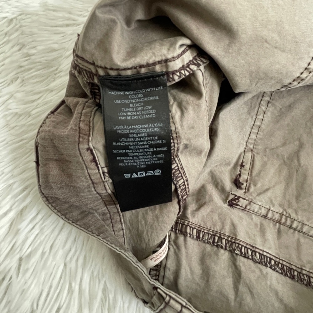 Free People The Thing Is Low-Rise Utility Pants Size 12 Wild Truffle Gray/Green - Picture 9 of 11